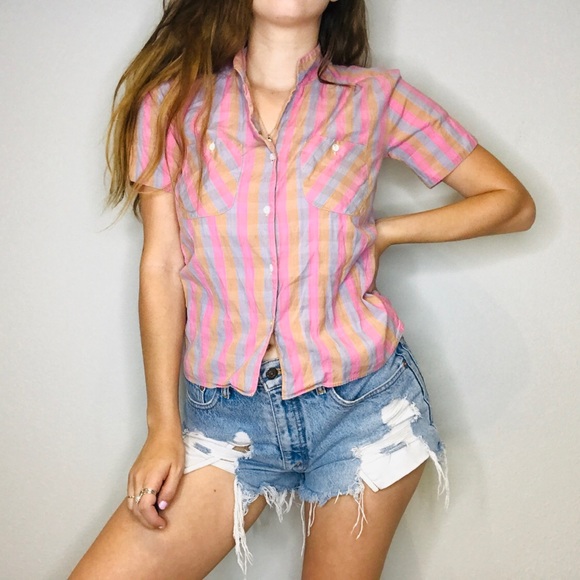 Vintage Tops - BLOWOUT SALE Vintage retro crop button down